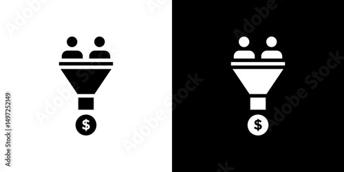 sales conversion icon Vector in flat style. Collection silhouettes