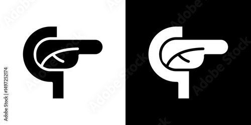 pancreas icon Vector in flat style. Collection silhouettes