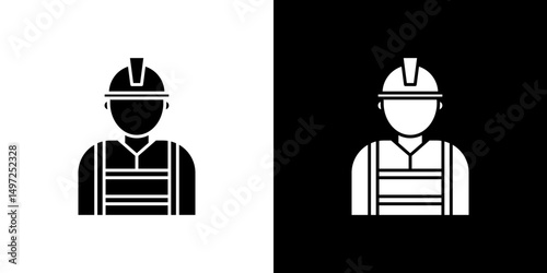 Worker icon Vector in flat style. Collection silhouettes