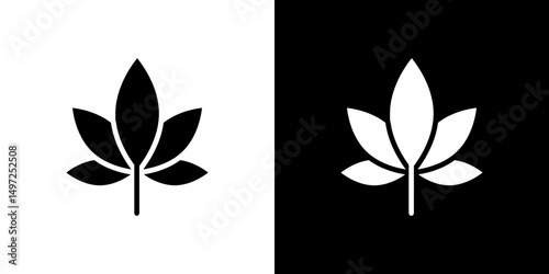 Weed icon Vector in flat style. Collection silhouettes
