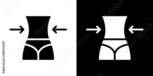Weight loss icon Vector in flat style. Collection silhouettes