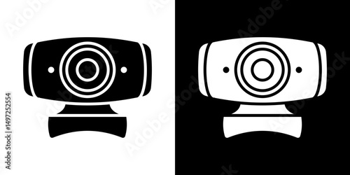 Webcam icon Vector in flat style. Collection silhouettes