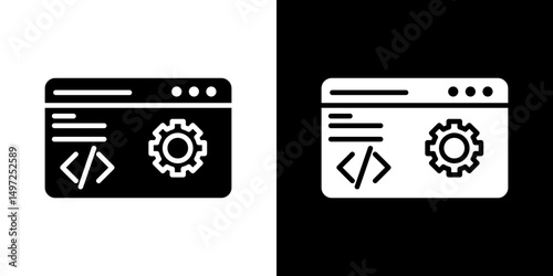 Web development icon Vector in flat style. Collection silhouettes