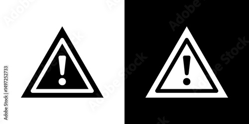 Warning triangle icon Vector in flat style. Collection silhouettes