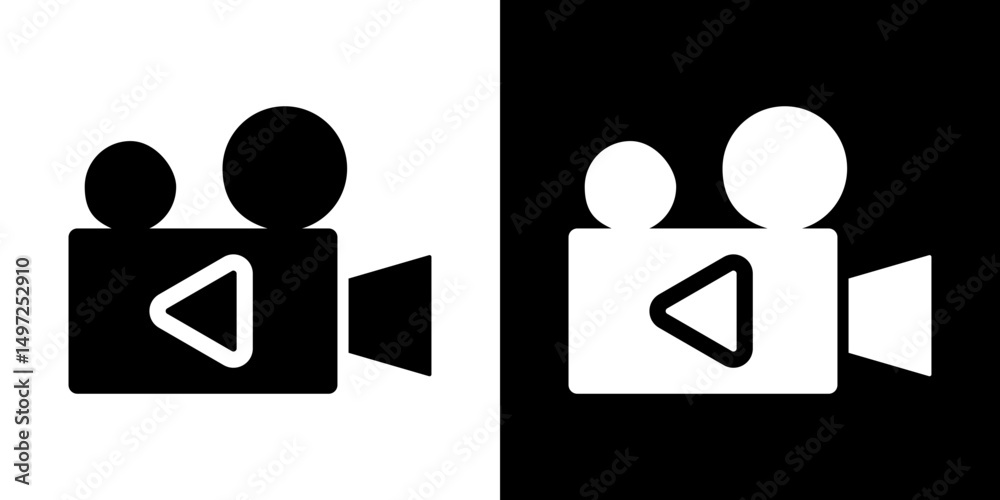 Obraz premium Video camera icon Vector in flat style. Collection silhouettes