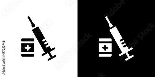 Vaccination icon Vector in flat style. Collection silhouettes