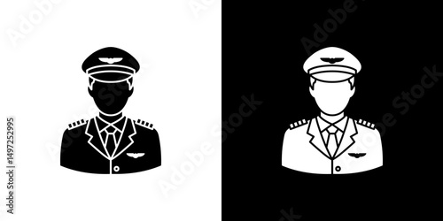 User pilot icon Vector in flat style. Collection silhouettes