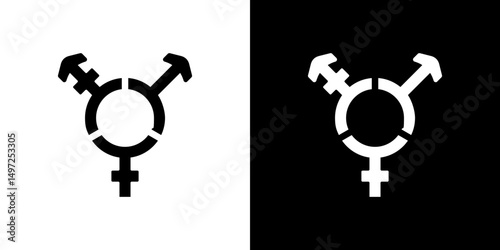 Transgender icon Vector in flat style. Collection silhouettes