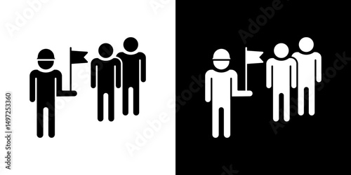 Tour guide people icon Vector in flat style. Collection silhouettes