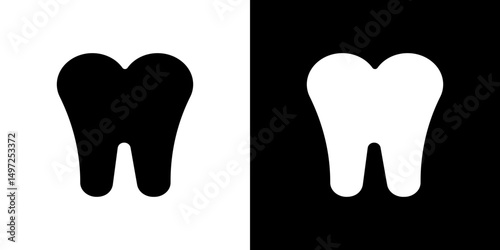 Tooth icon Vector in flat style. Collection silhouettes