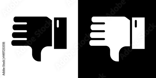 Thumbs down icon Vector in flat style. Collection silhouettes