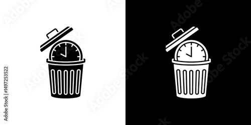 Time waste icon Vector in flat style. Collection silhouettes