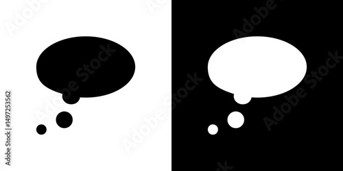 Think bubble icon Vector in flat style. Collection silhouettes