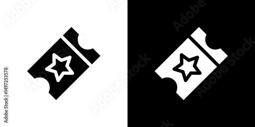 Ticket stub icon Vector in flat style. Collection silhouettes