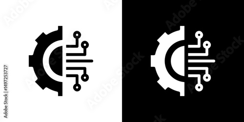Technology icon Vector in flat style. Collection silhouettes