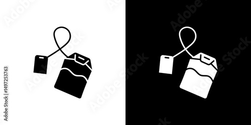 Tea bag icon Vector in flat style. Collection silhouettes
