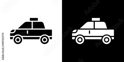 Taxi icon Vector in flat style. Collection silhouettes