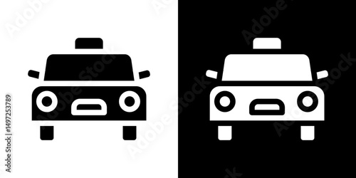 Taxi icon Vector in flat style. Collection silhouettes