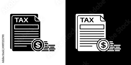 Tax icon Vector in flat style. Collection silhouettes