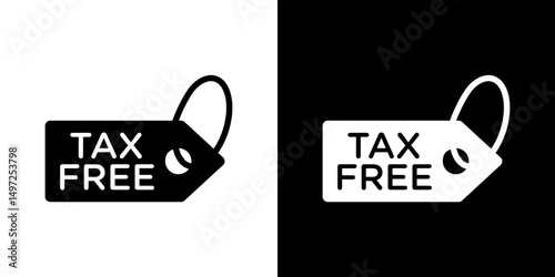 Tax free icon Vector in flat style. Collection silhouettes