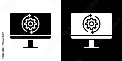 System update icon Vector in flat style. Collection silhouettes