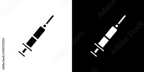 Syringe injection icon Vector in flat style. Collection silhouettes