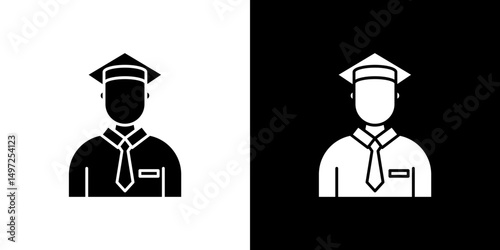 Student icon Vector in flat style. Collection silhouettes