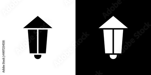 Street lamp icon Vector in flat style. Collection silhouettes