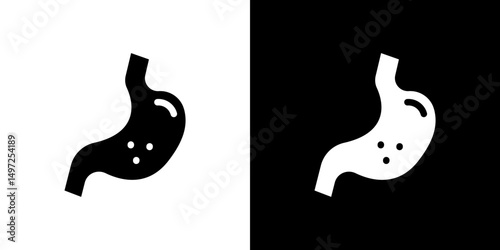 Stomach icon Vector in flat style. Collection silhouettes