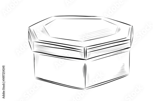 Cookie jar with lid outline sketch vector