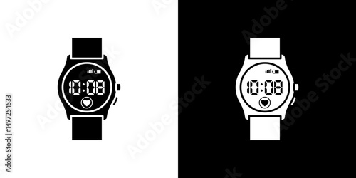 Smart watch icon Vector in flat style. Collection silhouettes