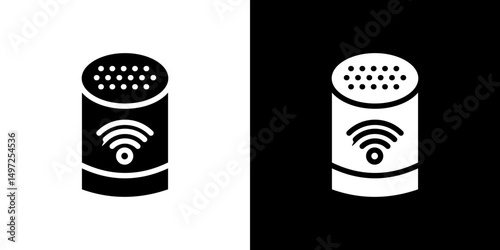 Smart speaker icon Vector in flat style. Collection silhouettes