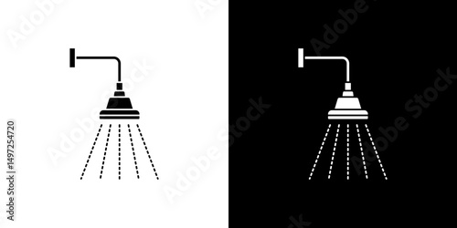 Shower icon Vector in flat style. Collection silhouettes