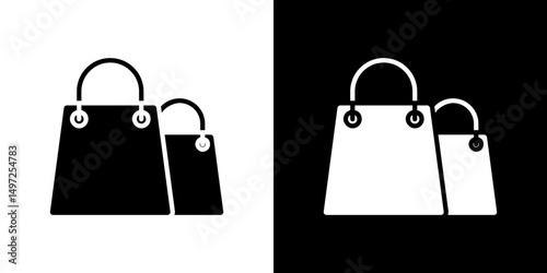 Shopping Bags icon Vector in flat style. Collection silhouettes