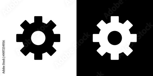 Settings gear icon Vector in flat style. Collection silhouettes