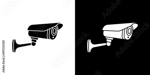 Security camera icon Vector in flat style. Collection silhouettes