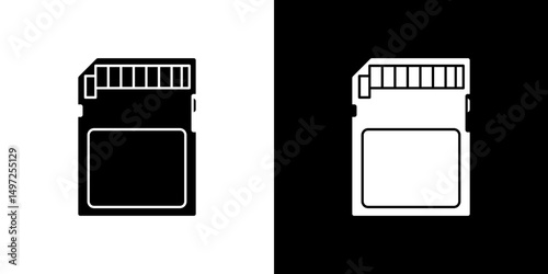 Sd card icon Vector in flat style. Collection silhouettes