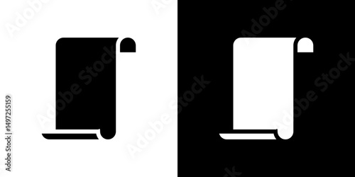 Scroll icon Vector in flat style. Collection silhouettes