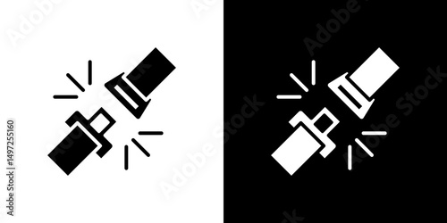 Seat Belt icon Vector in flat style. Collection silhouettes