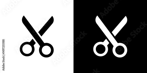 Scissors icon Vector in flat style. Collection silhouettes