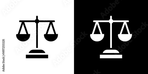 Scales of justice icon Vector in flat style. Collection silhouettes