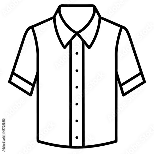 Shirt line art black icon on white background.