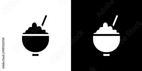 Rise Bowl icon Vector in flat style. Collection silhouettes