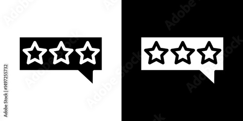 Review icon Vector in flat style. Collection silhouettes