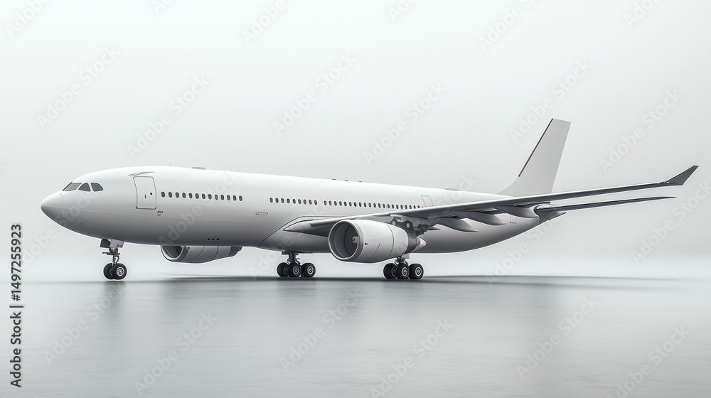 Obraz premium White Airplane on Runway