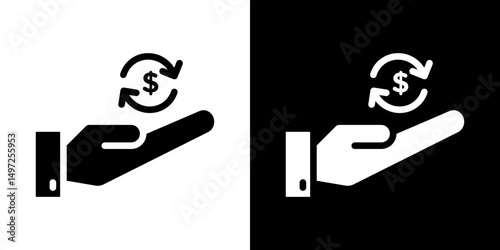 Refund icon Vector in flat style. Collection silhouettes