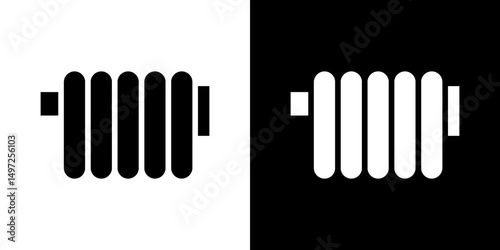Radiator icon Vector in flat style. Collection silhouettes