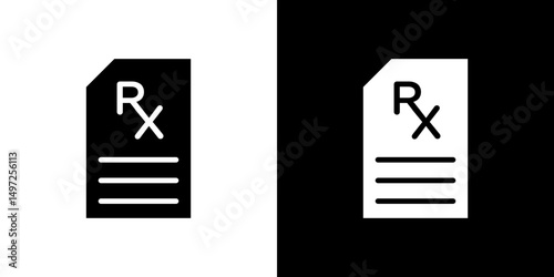 RX icon Vector in flat style. Collection silhouettes
