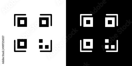 QR code icon Vector in flat style. Collection silhouettes