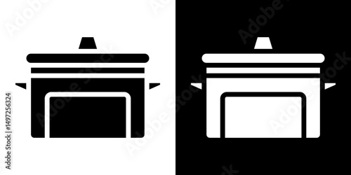 pressure cooker icon Vector in flat style. Collection silhouettes